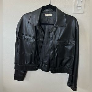 Cropped Leather Jacket